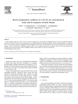 Room temperature synthesis of -Fe 2O3 by sonochemical route and