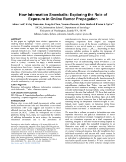 How Information Snowballs - UW Faculty Web Server