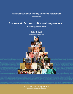 Assessment, Accountability, and Improvement: Revisiting the Tension