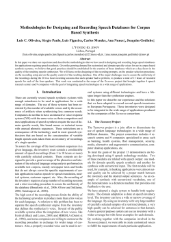 Methodologies for Designing and Recording Speech - INESC-ID