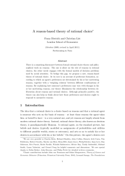 A reason$based theory of rational choice
