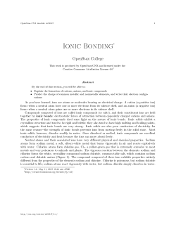 Ionic Bonding - OpenStax CNX