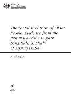 The Social Exclusion of Older People