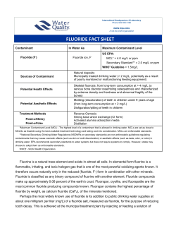 fluoride fact sheet - Water Quality Association