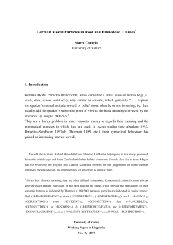 German Modal Particles in Root and Embedded - Arca