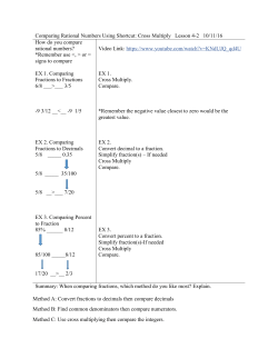 Comparing Rational Numbers Using Shortcut: Cross Multiply