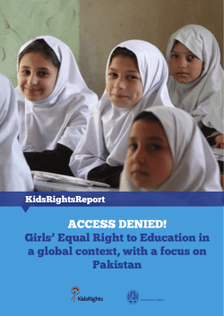 ACCESS DENIED! Girls` Equal Right to Education in a global