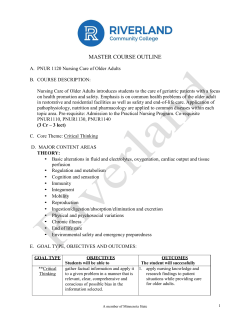 course sheet - Riverland Community College