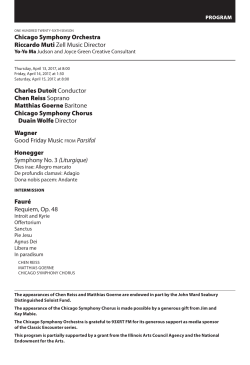 Program Notes  - Chicago Symphony Orchestra