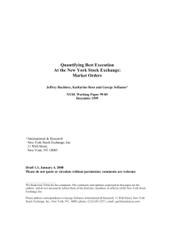 Quantifying Best Execution At the New York Stock Exchange