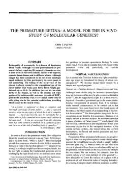 the premature retina: a model for the in vivo study of