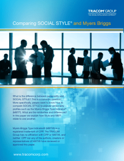 Comparing SOCIAL STYLE&reg; and Myers Briggs