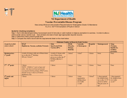 NJ Department of Health Vaccine Preventable Disease Program