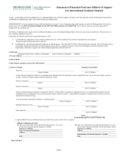 Statement of Financial Proof and Affidavit of Support