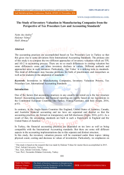 The Study of Inventory Valuation in