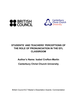 Students` and teachers` perceptions of the role of pronunciation in
