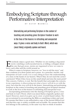 Embodying Scripture through Performative