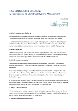(FAQ) - Menstruation and menstrual hygiene management