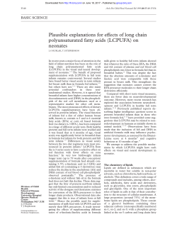 Plausible explanations for eVects of long chain polyunsaturated fatty
