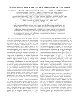 Electronic stopping power in gold: The role of d electrons and the H