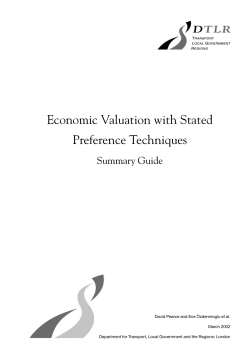 Economic Valuation with Stated Preference Techniques