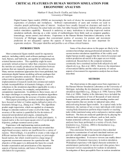 Critical Features in Human Motion Simulation for Ergonomic Analysis