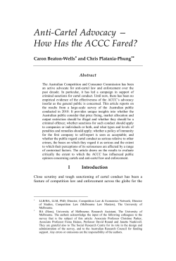 Anti-Cartel Advocacy - The University of Sydney