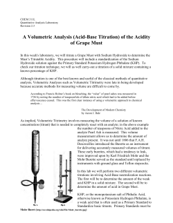 A Volumetric Analysis (Acid-Base Titration) of the Acidity