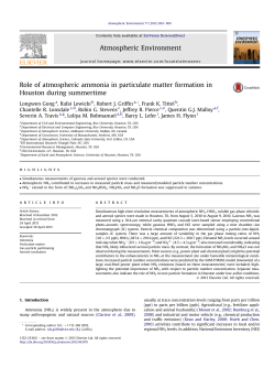 Role of atmospheric ammonia in particulate matter formation in