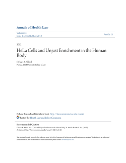 HeLa Cells and Unjust Enrichment in the Human