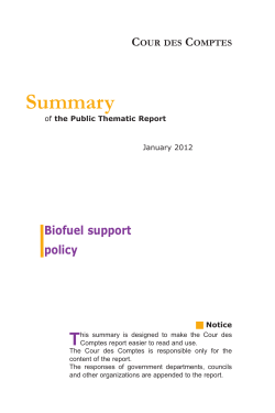 Biofuel support policy, summary of the public