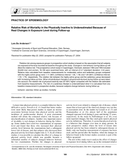 PRACTICE OF EPIDEMIOLOGY Relative Risk of Mortality in the