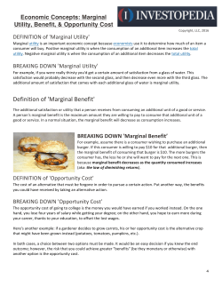 Definition of `Marginal Benefit`