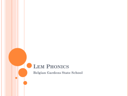 Lem Phonics - Belgian Gardens State School