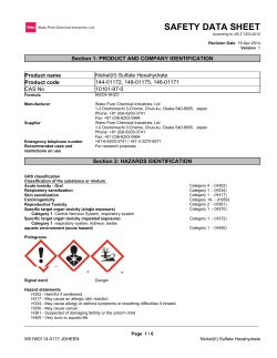 safety data sheet - ASEAN-Japan Chemical Safety Database
