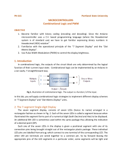 Microcontrollers: Combinational Logics ad PWM