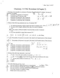 Chemistry 115 FSG Worksheet 2(Chapter 2) &ldquo;`7