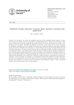 Amplitude envelope kinematics of speech signal: parameter