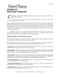 Chapter 8 New Deal Programs