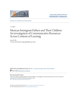 Mexican Immigrant Fathers and Their Children: An investigation of