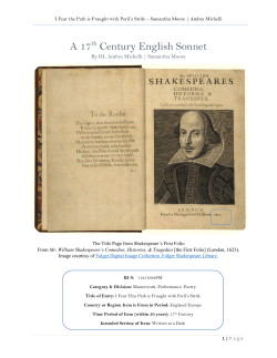 A 17th Century English Sonnet
