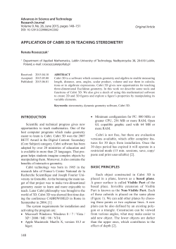 APPLICATION OF CABRI 3D IN TEACHING STEREOMETRY