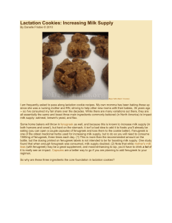 Lactation Cookies: Increasing Milk Supply