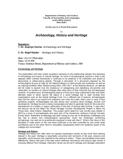 Archaeology, History and Heritage