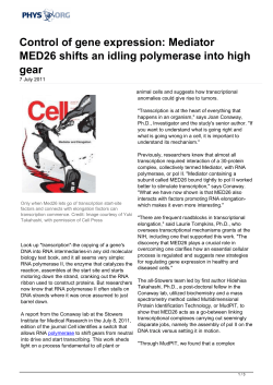 Control of gene expression: Mediator MED26 shifts an