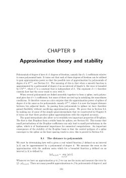 CHAPTER 9 Approximation theory and stability