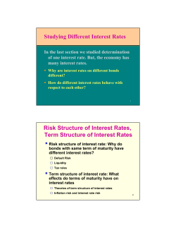 Risk Structure of Interest Rates, Term Structure of Interest Rates