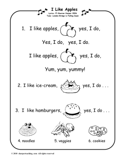 1. I like apples, yes, I do, Yes, I do, yes, I do. I like apples, yes, I do