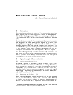 Focus Markers and Universal Grammar