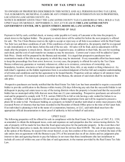 notice of tax upset sale - Lancaster County Government